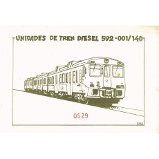Sobre temático con 6 postales UNIDADES DE TREN DIESEL